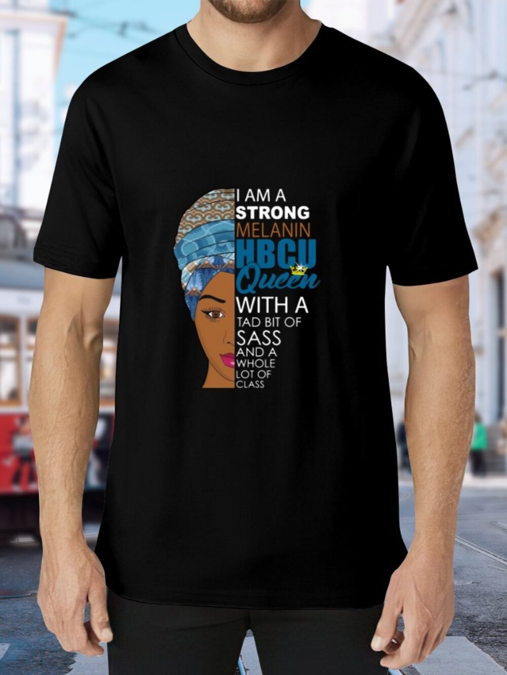 Strong Melanin HBCU Queen Graphic Tee - Black